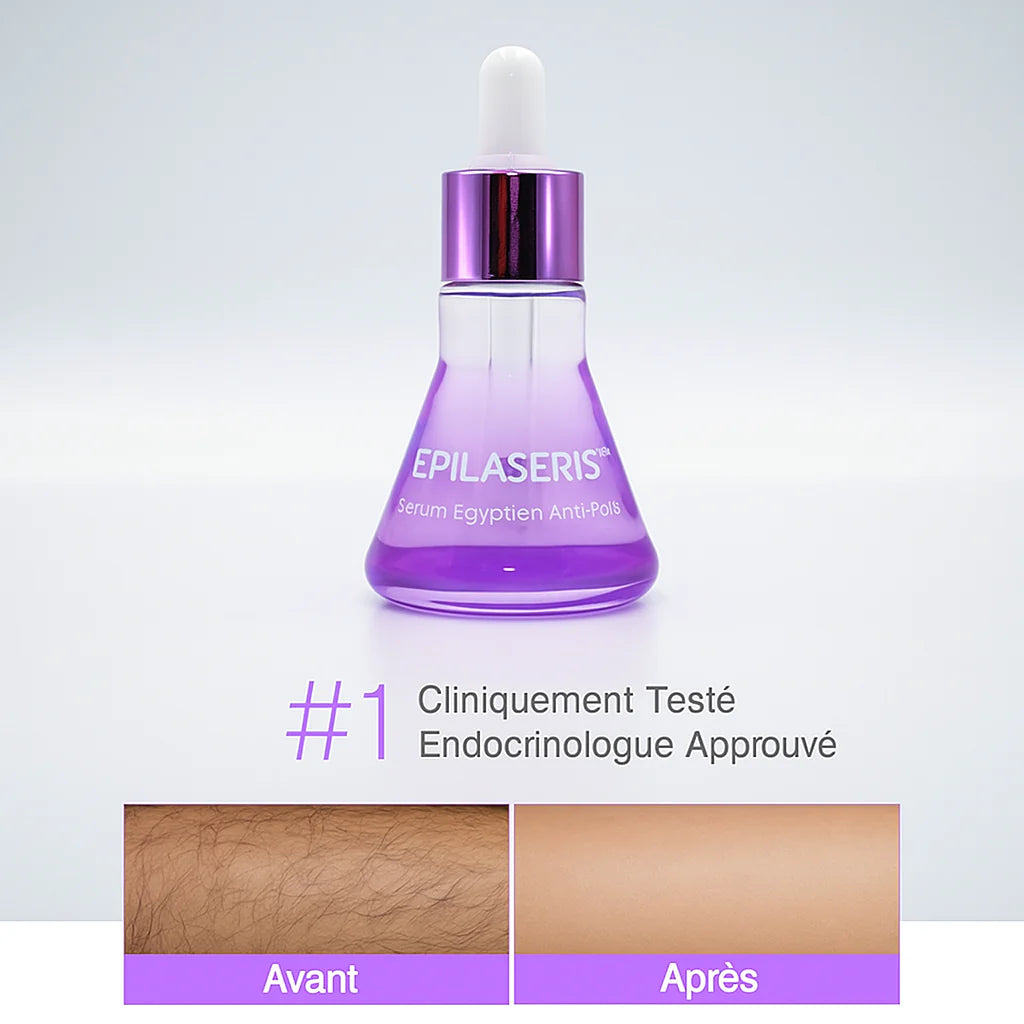 Epilaseris™ Sérum Égyptien Anti-Poils | Éradique Jusqu’à 97% de la Pilosité Dès la Première Semaine (Sans Laser, Sans Douleur)