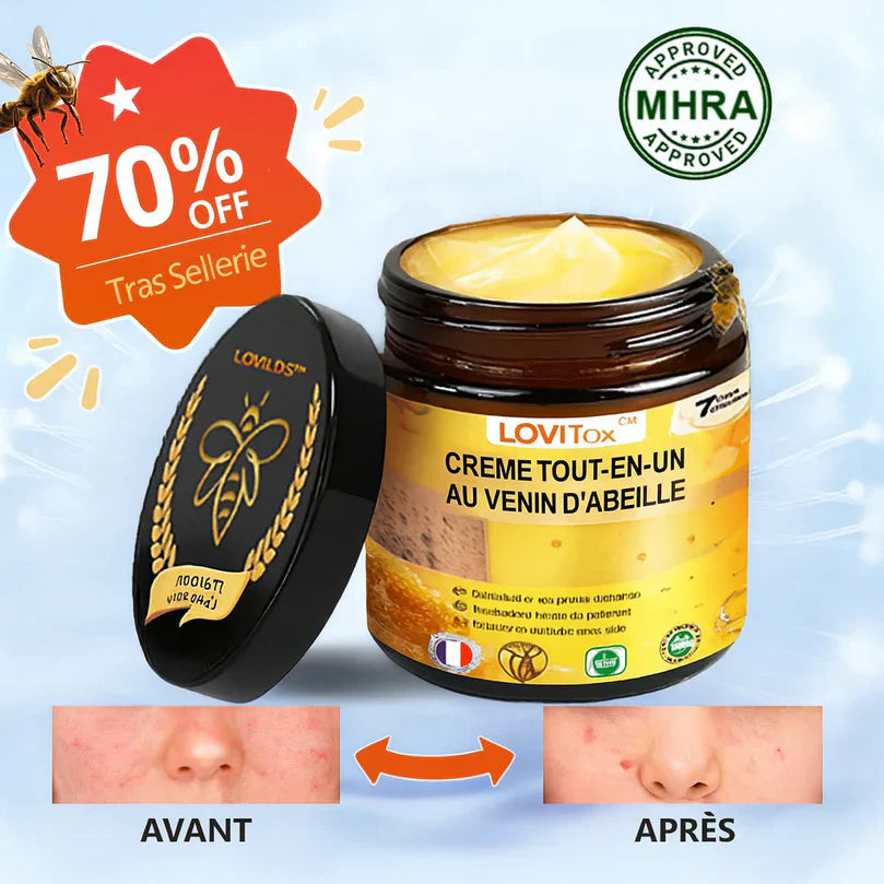 BeeTox™ Crème Tout-en-Un au Venin d’Abeille | Lifte, hydrate et efface les rides dès la 1ère application!