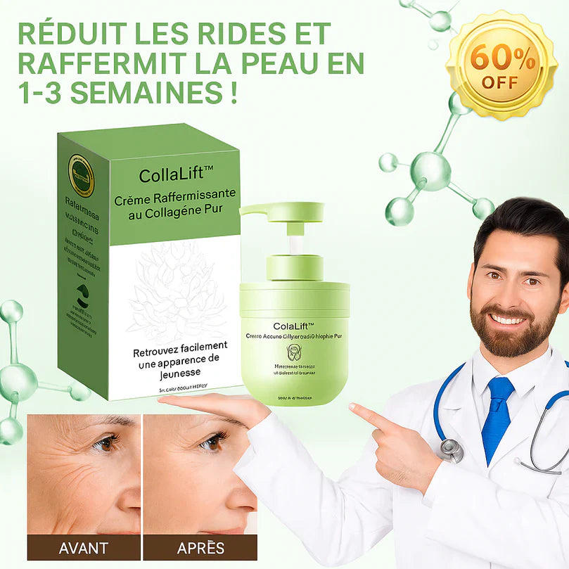 CollaLift™ Crème Raffermissante au Collagène Pur | Effet lifting visible dès 3 minutes!