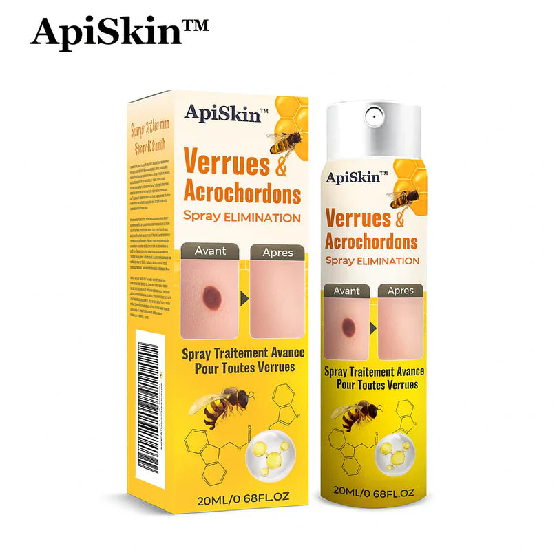 ApiSkin™ Spray Élimination Verrues & Acrochordons | Fait Disparaître les Imperfections en 3 Jours!
