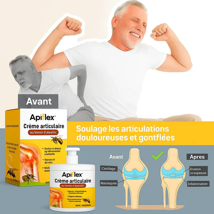 ApiFlex™ Crème Articulaire au Venin d’Abeille | Élimine les douleurs et réduit les inflammations en seulement 3 jours!