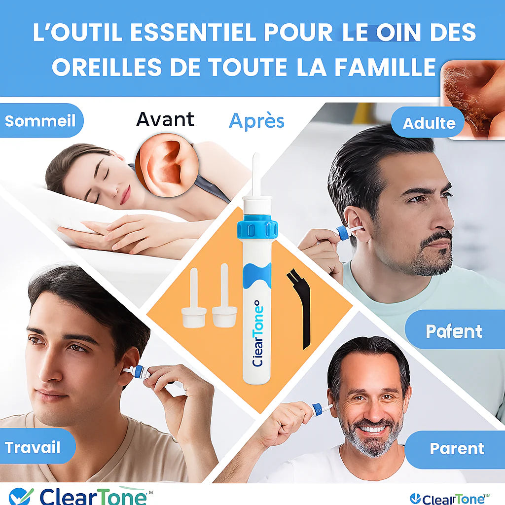 ClearTone™ Appareil Anti-Cérumen Haute-Précision | Nettoie vos oreilles en 15 secondes sans douleur!
