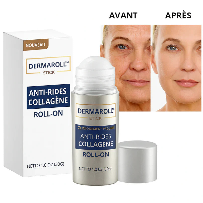 DermaRoll™ Stick Roll-On Anti-Rides au Collagène | Lisse les rides profondes en 60 secondes top chrono!