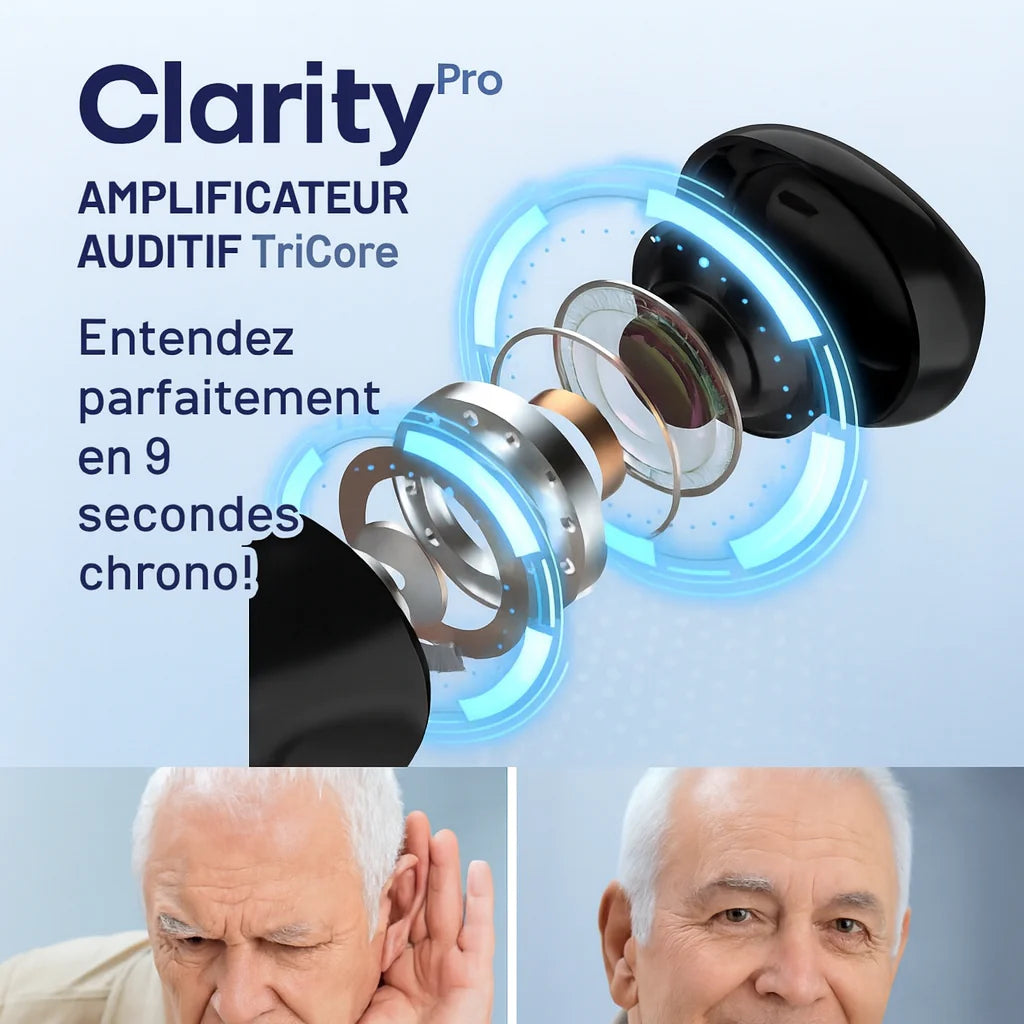 ClarityPro™ Amplificateur Auditif TriCore | Entendez parfaitement en 9 secondes chrono!
