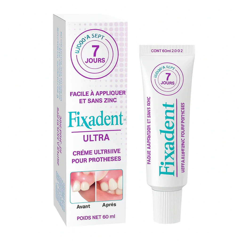 FixaDent™ Gel Ultra-Adhésif pour Prothèses | Fixation Instantanée & Confort Absolu Toute la Journée!
