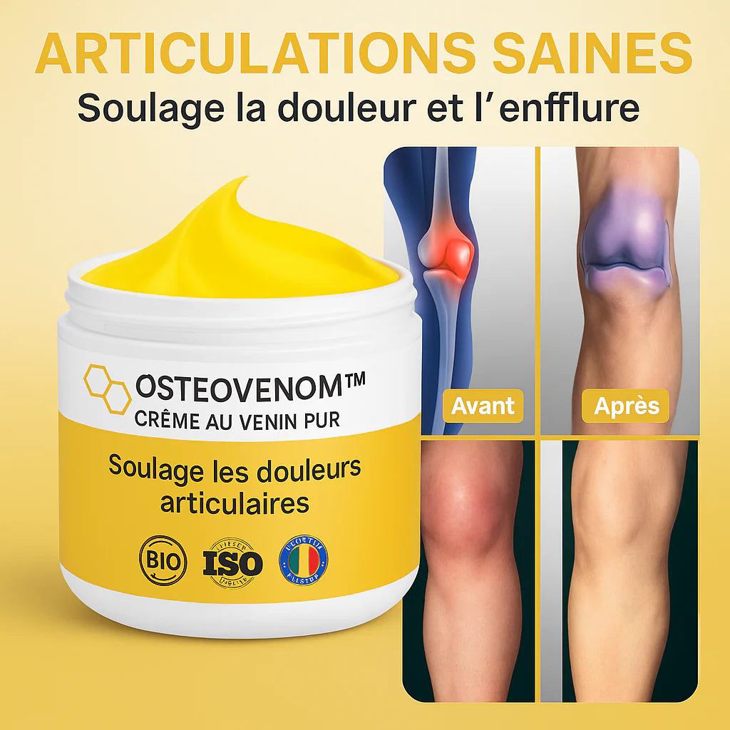 OsteoVenom™ Crème au Venin Pur | Fait repousser le cartilage et efface vos douleurs dès la 1ère application!