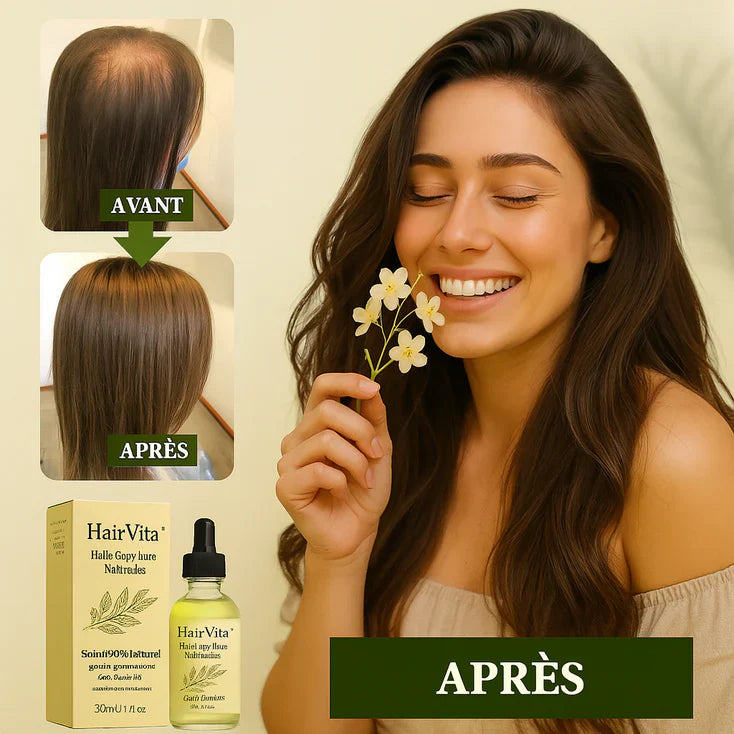 HairVita™ Huile Capillaire Naturelle | Active jusqu’à 91 % de la pousse des cheveux en 7 jours!