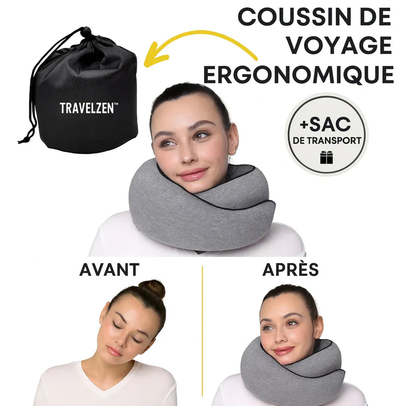 TravelZen™ Coussin de Voyage Ergonomique | Arrive détendu et sans raideurs en 2 heures!