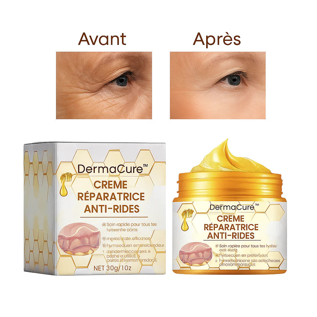 DermaCure™ Crème Réparatrice Anti-Rides | Rajeunit votre peau flétrie en 3 minutes chrono!