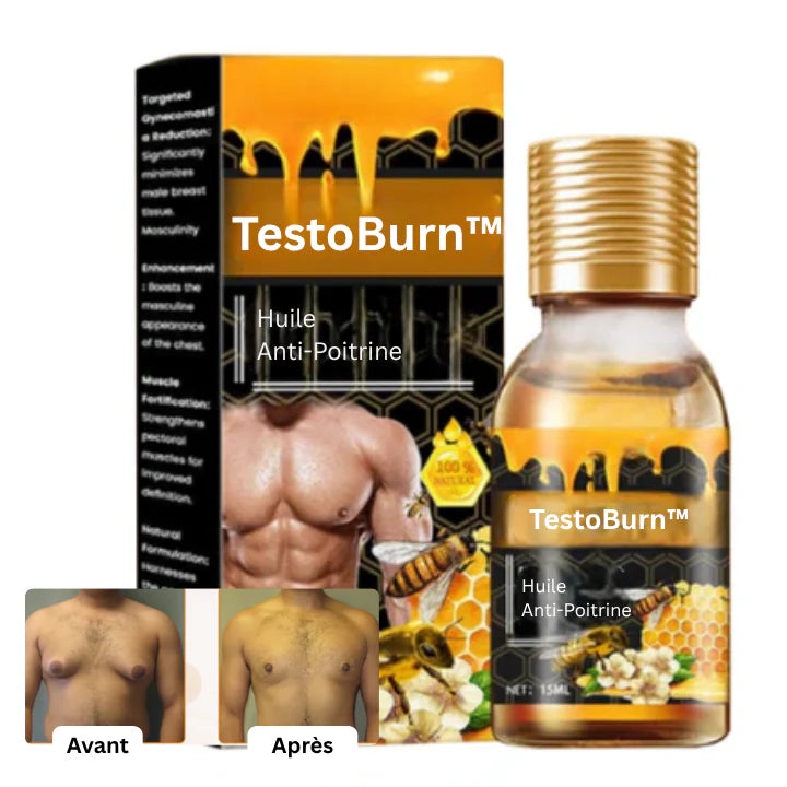 TestoBurn™ Huile Anti-Poitrine | Réduit la Poitrine chez les Hommes en 7 Jours, Sans Chirurgie!