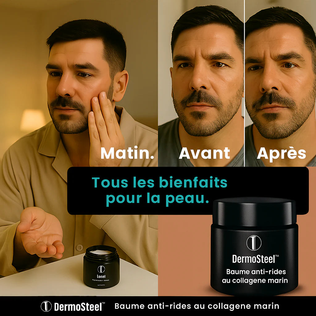 DermoSteel™ Baume Anti-Rides au Collagène Marin | Efface les rides profondes dès la 1ère application!
