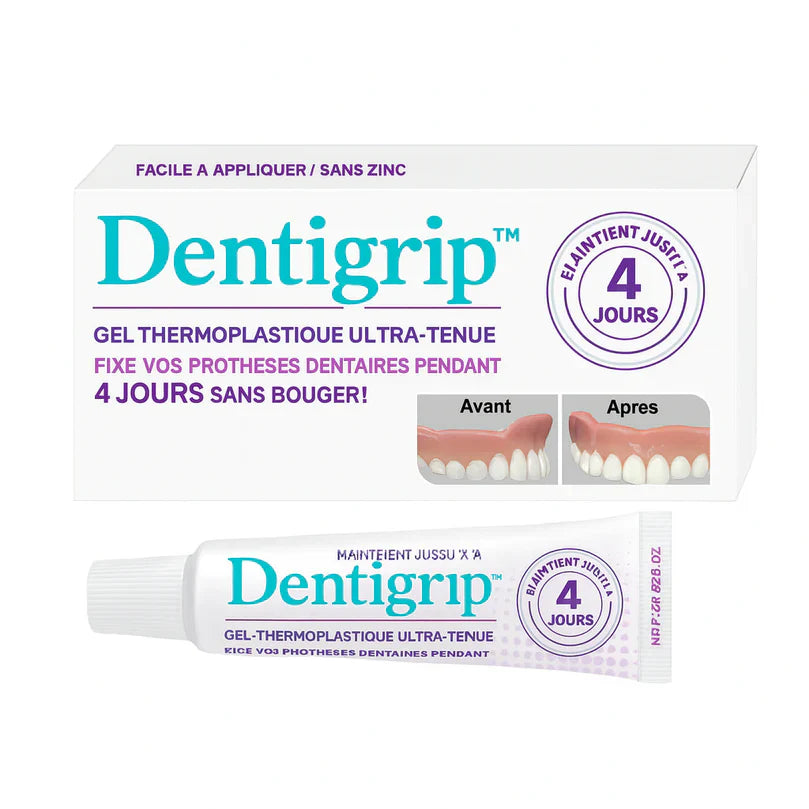 Dentigrip™ Gel Thermoplastique Ultra-Tenue | Fixe vos prothèses dentaires pendant 4 jours sans bouger!