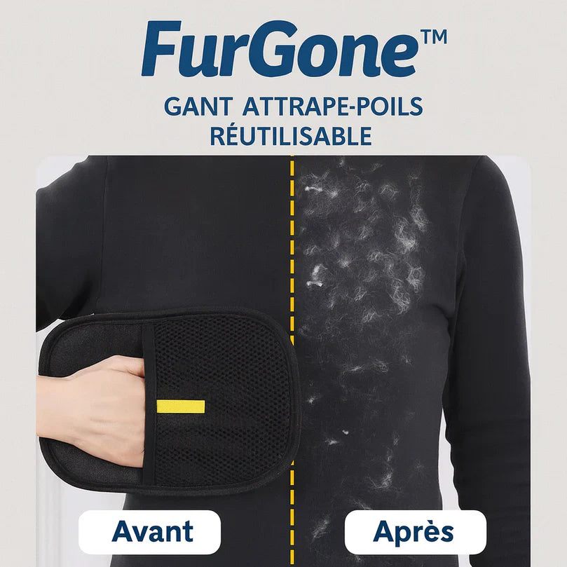 FurGone™ Gant Attrape-Poils Réutilisable | Élimine 99% des poils d’animaux en 30 secondes!