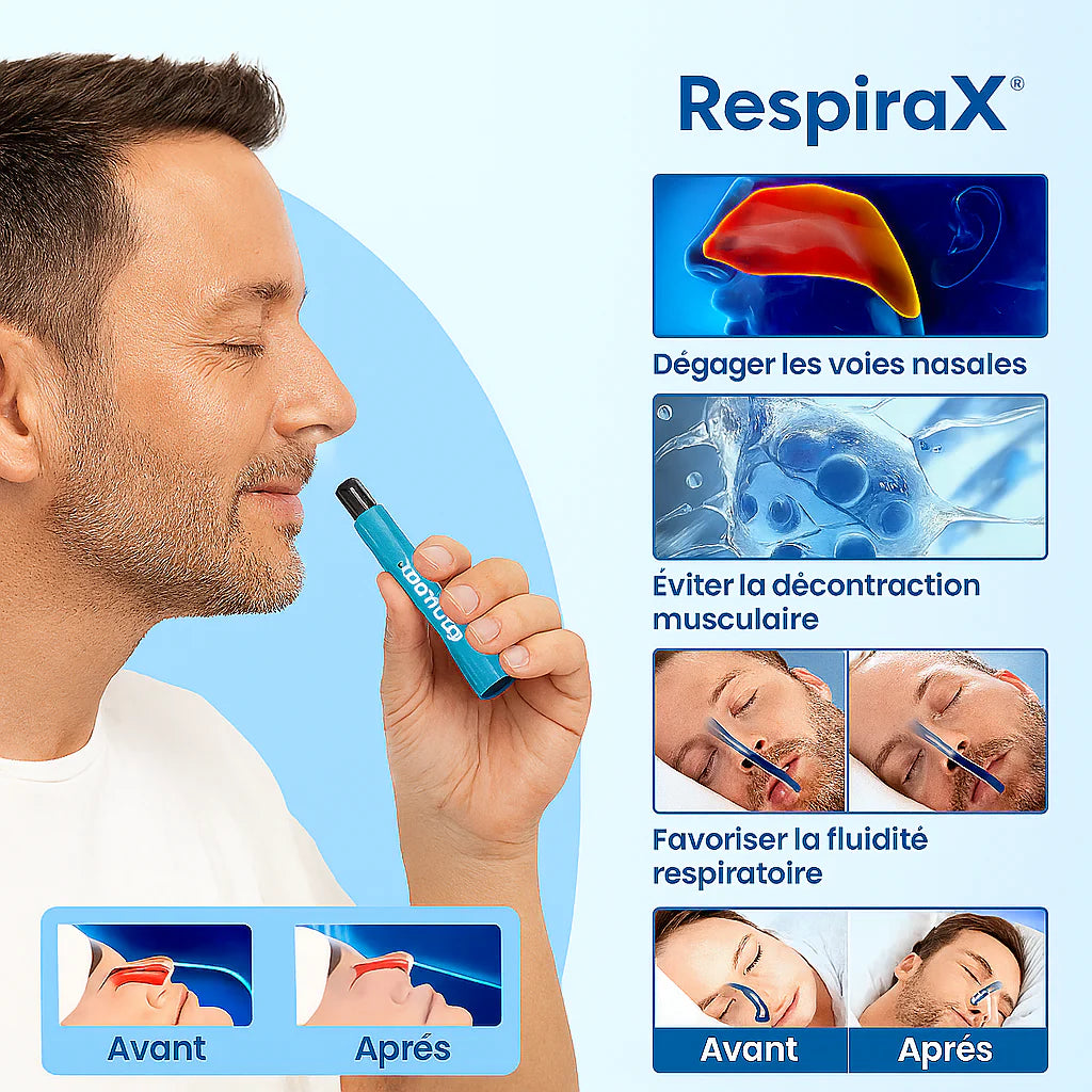RespiraX™ Dilatateur Nasal Anti-Ronflement | Libère vos Voies Respiratoires en 30 Secondes!