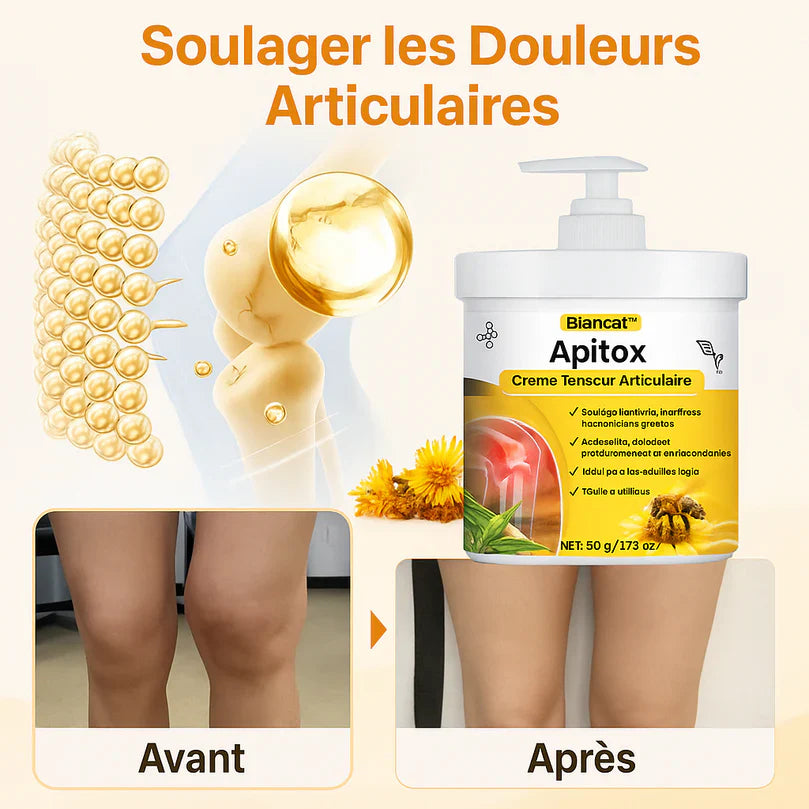 Apitox™ Crème Tenseur Articulaire | Supprime arthrose, raideurs et gonflements dès la première application!