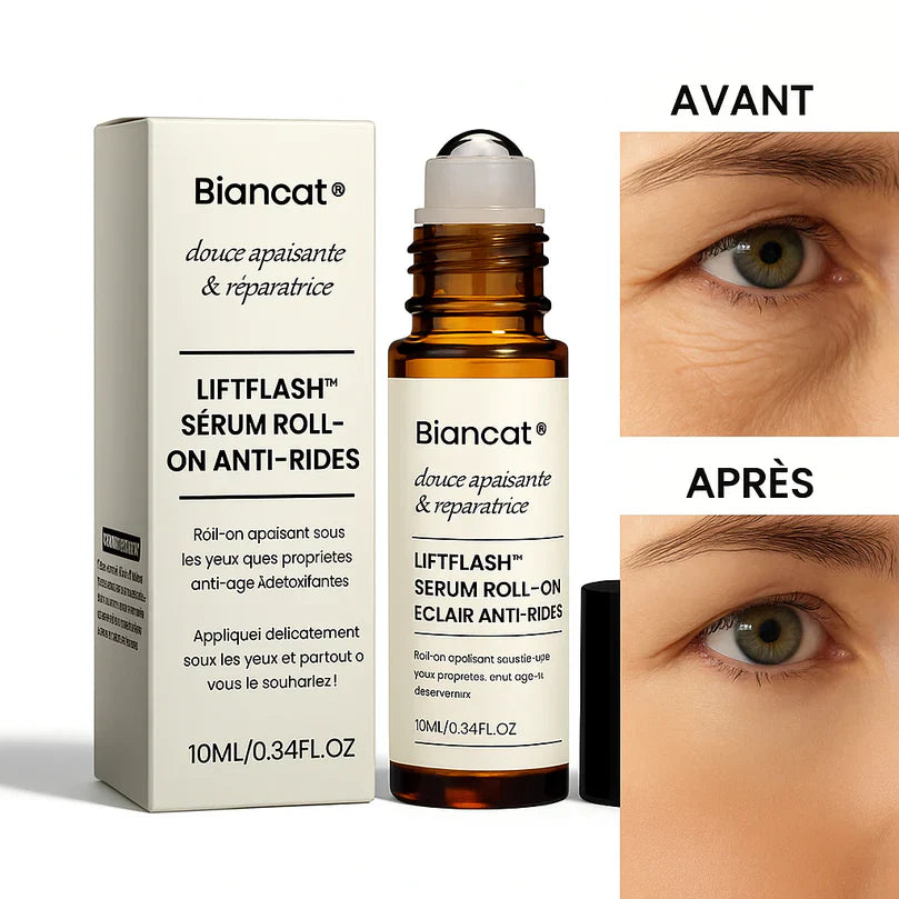 LiftFlash™ Sérum Roll-on Éclair Anti-Rides | Lisse votre visage en 10 secondes – rides, poches et taches brunes disparaissent sous vos yeux!