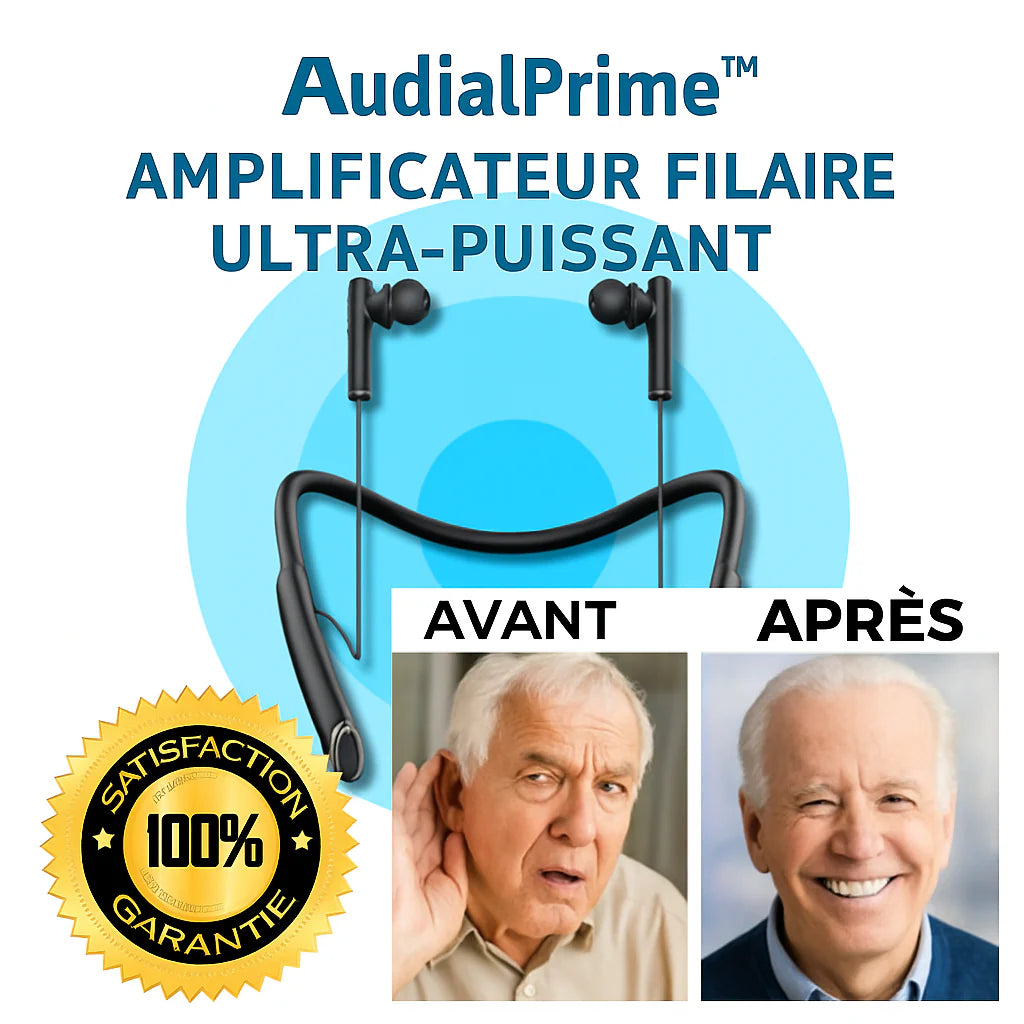 AudialPrime™ Amplificateur Filaire Ultra-Puissant | Réentendez chaque mot en 9 secondes chrono!