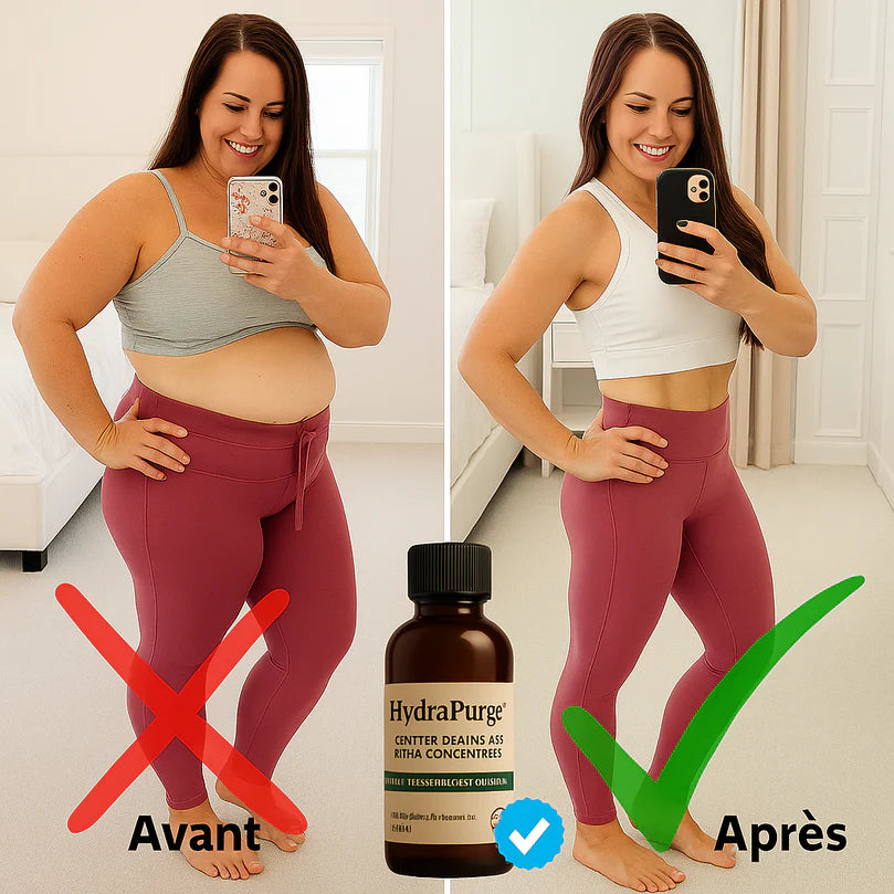 HydraPurge™ Gouttes Draineuses Ultra-Concentrées | Dégonfle votre ventre et vos jambes en 14 jours chrono!