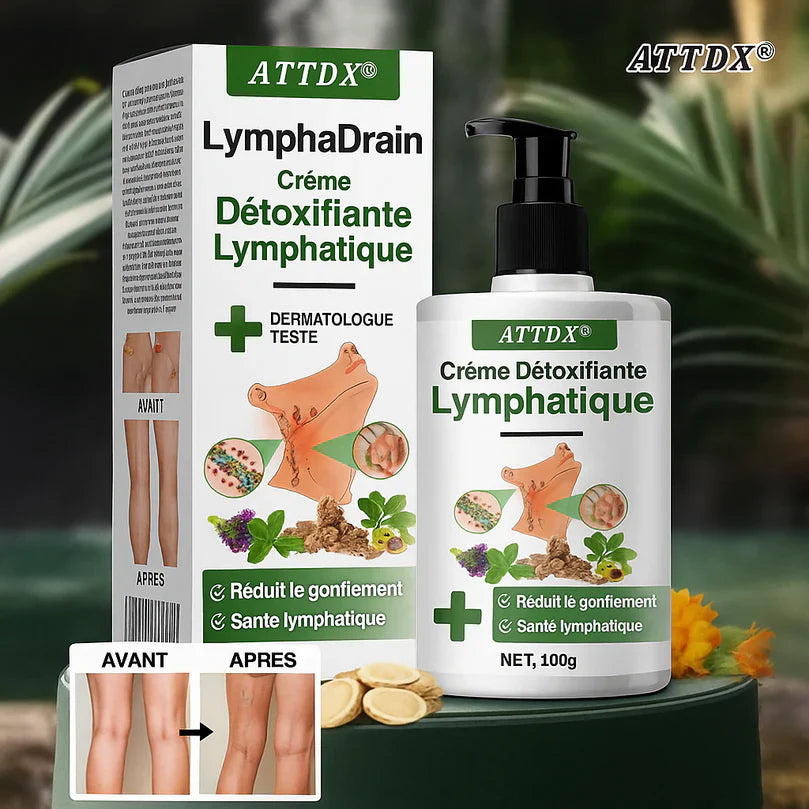 LymphaDrain™ Crème Détoxifiante Lymphatique | Draine les Gonflements et Élimine les Toxines en 3 Minutes!