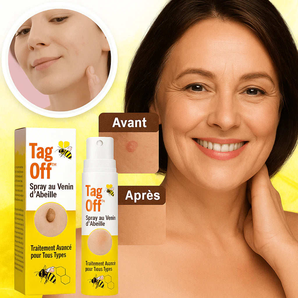 TagOff™ Spray au Venin d’Abeille | Élimine les Boutons en 7 Jours Sans Douleur!