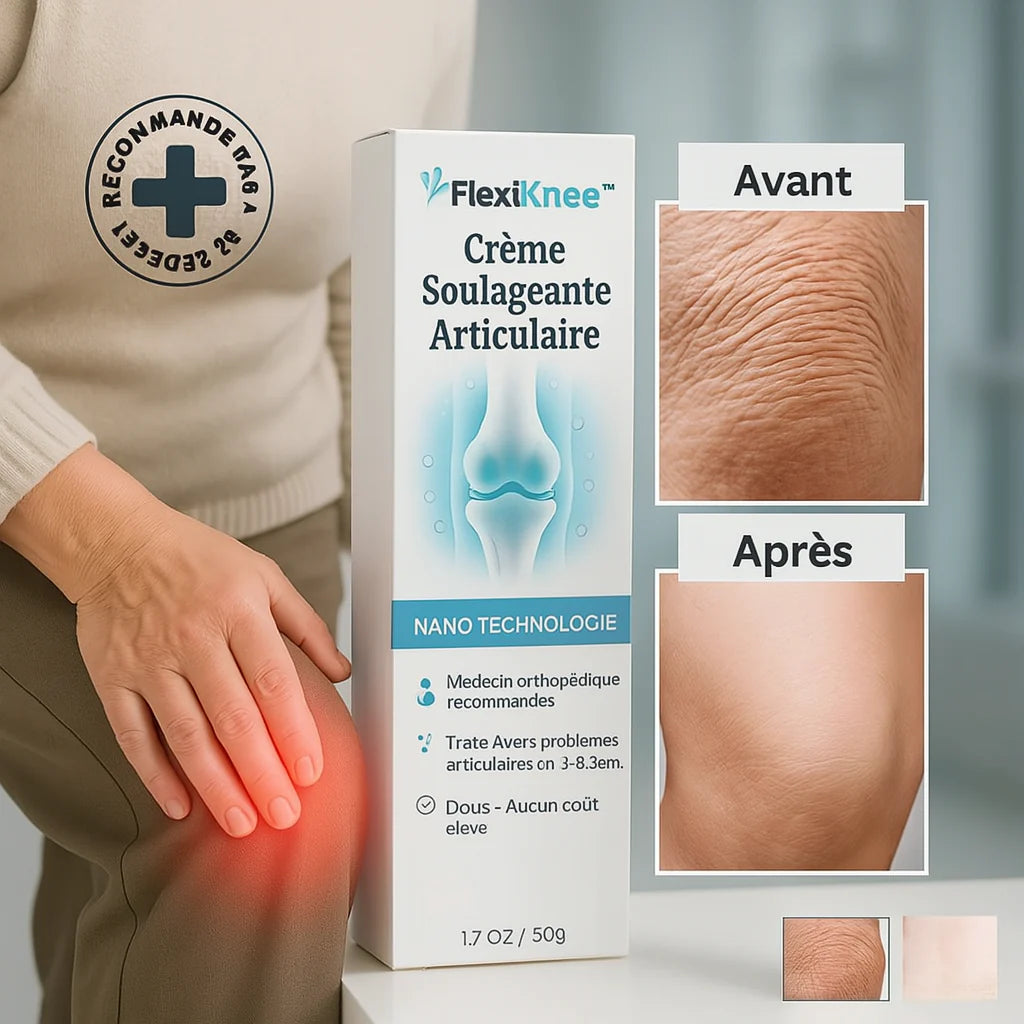FlexiKnee™ Crème Soulageante Articulaire | Soulage la douleur au genou et les douleurs articulaires jusqu'à 97 % en 24 heures!