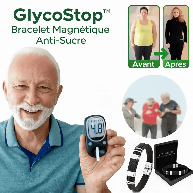 GlycoStop™ Bracelet Magnétique Anti-Sucre | Fait chuter la glycémie en 7 jours chrono!
